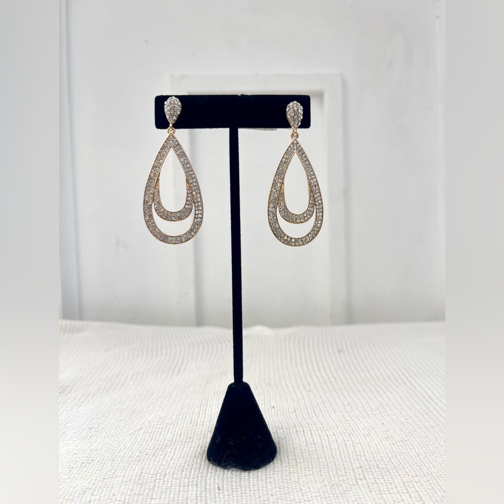 Elegant Gold and Silver Teardrop Earrings